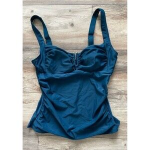 New Cupshe Swim Top Tankini Women's Size Medium Blue NWT